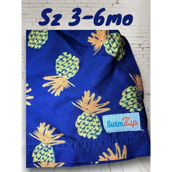 NWT‎ Swimzip Brand Swim Trunk Shorties, 3-6 Months. UPF 50+ Pineapple Dreams - Picture 3 of 8
